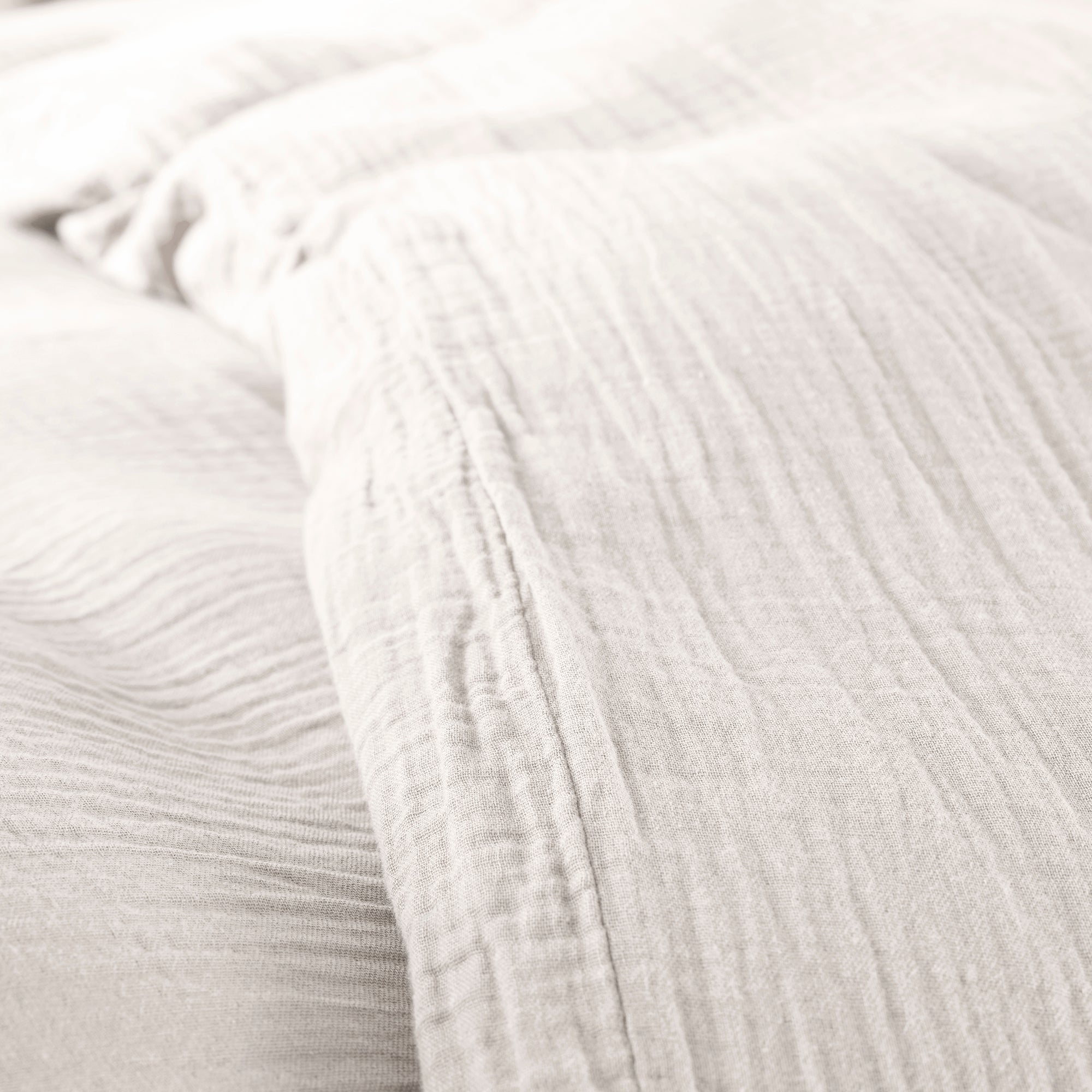 Pack 3 pièces Housse de couette - 240x220cm + 2 taies d'oreiller 65X65cm gaze de coton Neige