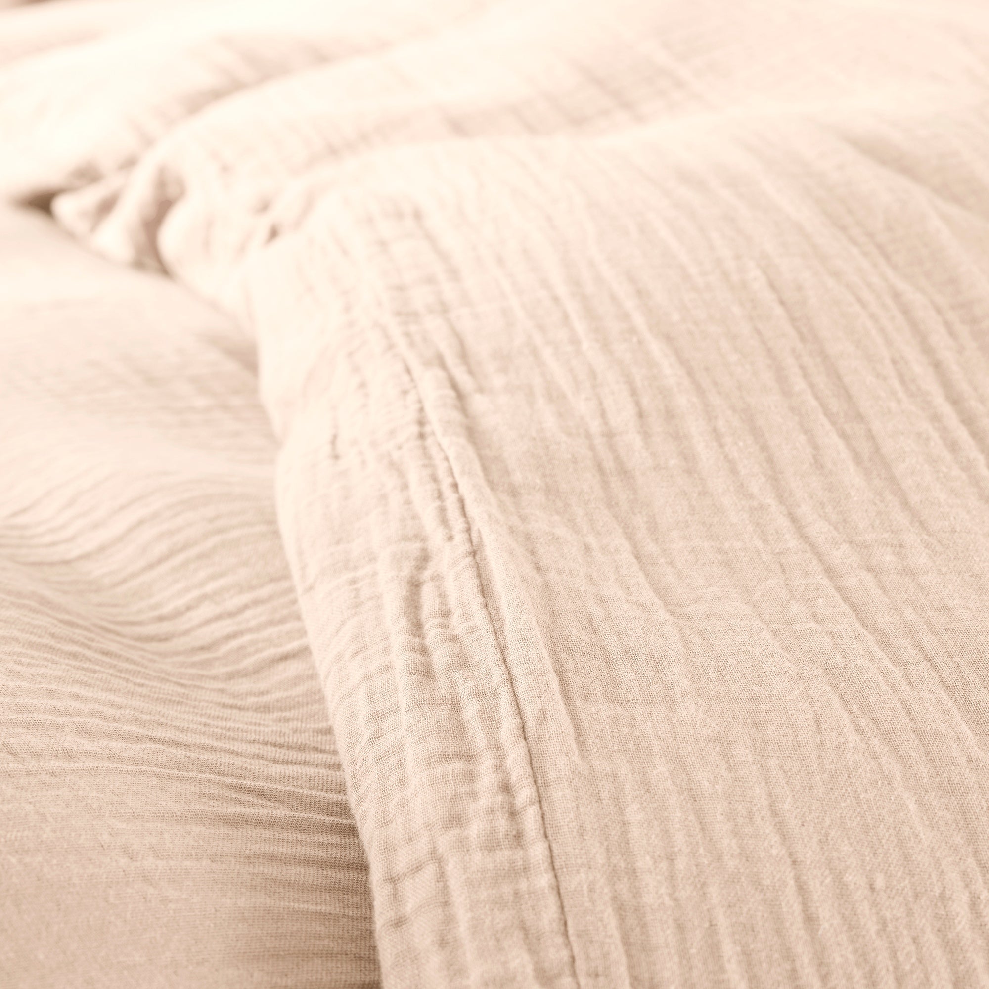 Pack 3 pièces Housse de couette - 260x240cm + 2 taies d'oreiller 65X65cm gaze de coton Naturel
