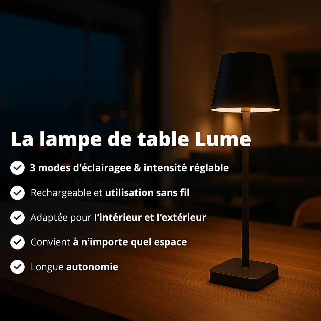 Lampe de table - Rechargeable - Intensité variable avec mode mémoire - 3 niveaux d'éclairage - 38 cm - Beige clair