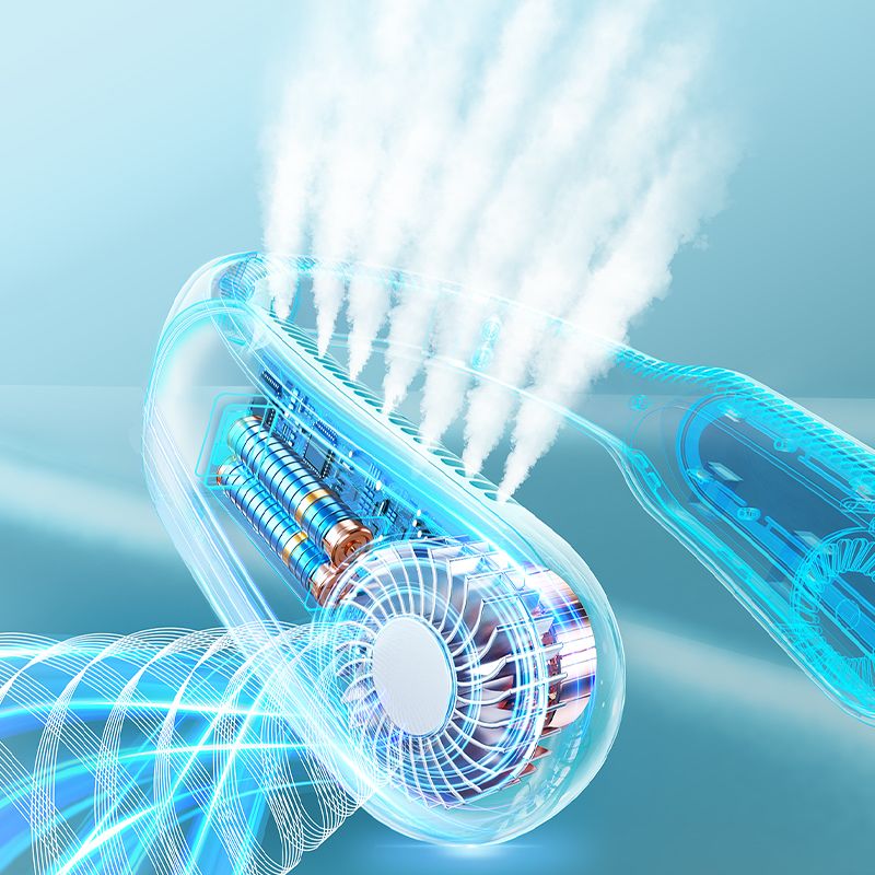 Ventilateur portable de cou bleu