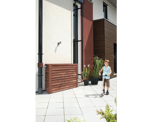 Récupérateur d´eau de pluie - Réservoir mural Woody 350 L - Bois foncé