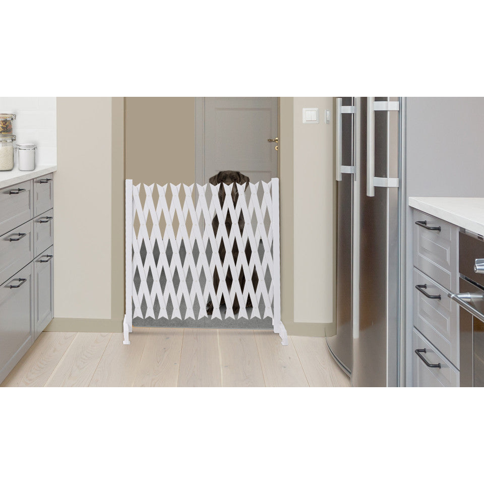 Barrière extensible 150cm en PVC blanc