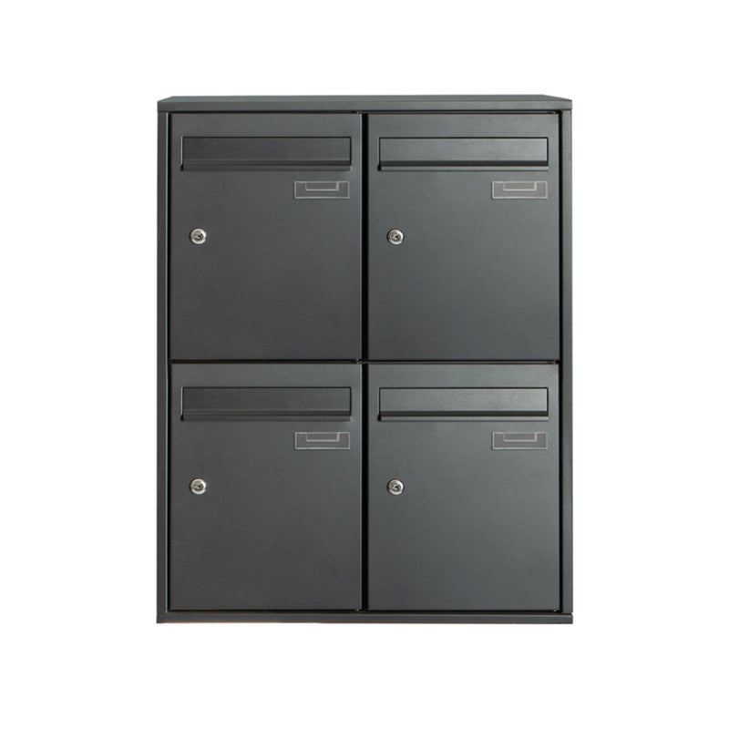 Boîte aux lettres 4 compartiments - anthracite - fixation murale