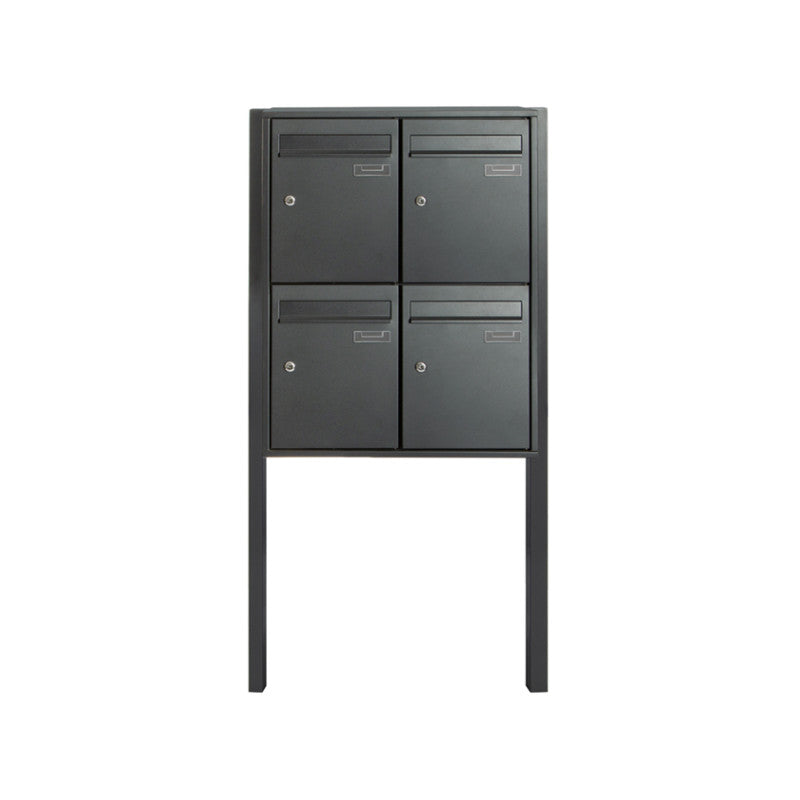 Boîte aux lettres 4 compartiments - anthracite - sur pieds