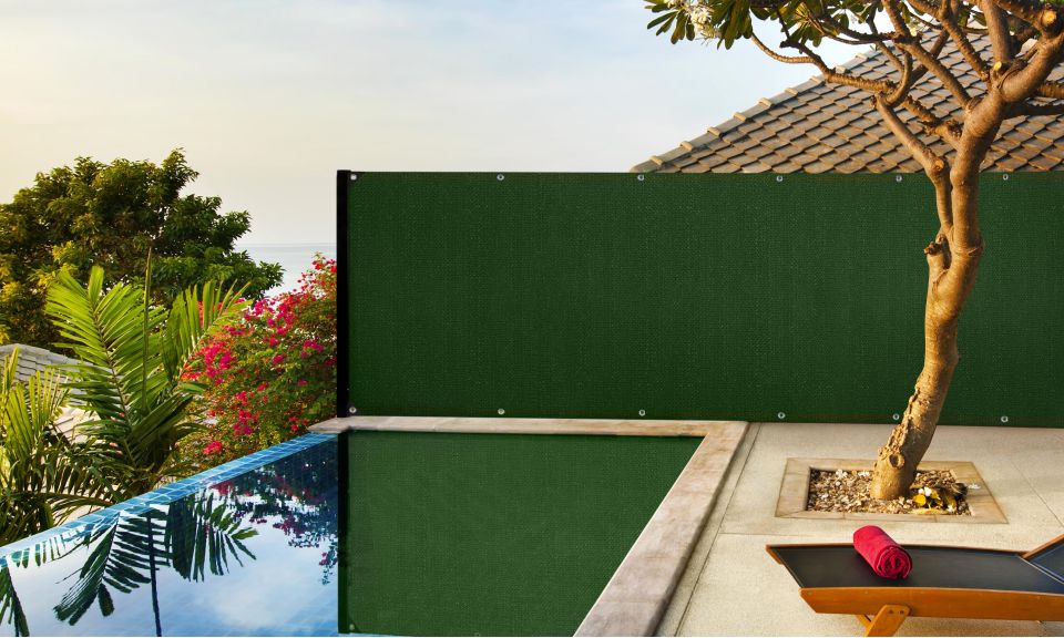 Brise vue occultant 1.5x10 m 300 gr/m² vert