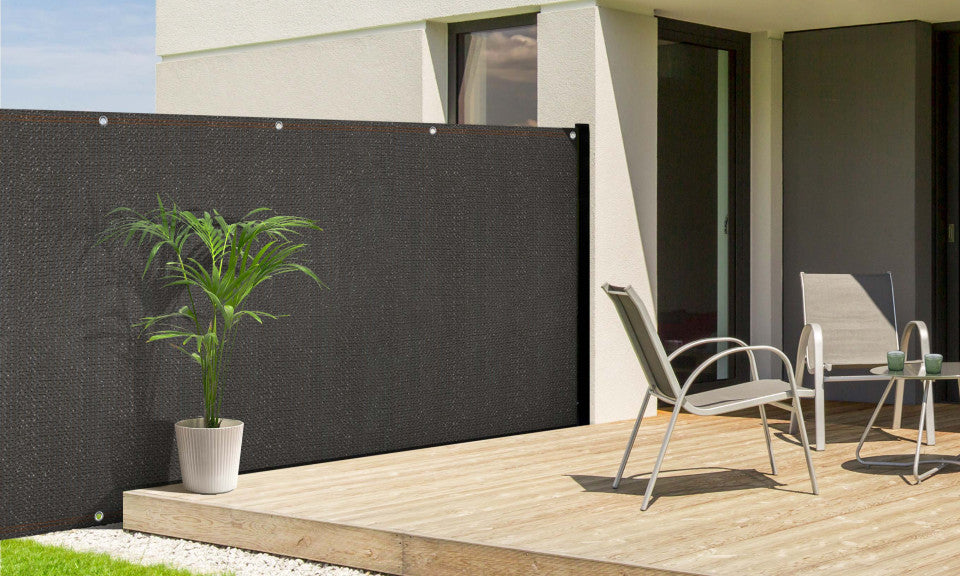 Brise vue occultant 1.5x10 m 220 gr/m² gris