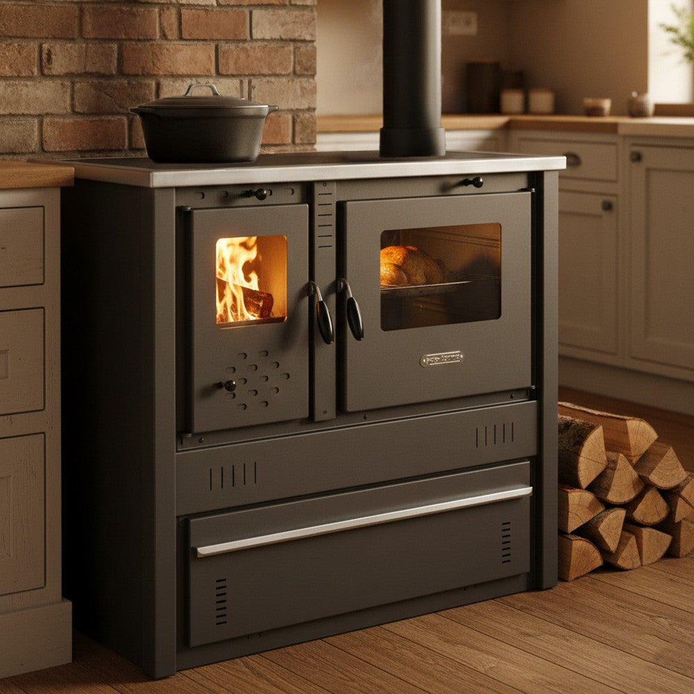Cuisinière à bois A+ 10 kW poêle à bois avec four Evacuation gauche Ø150 mm