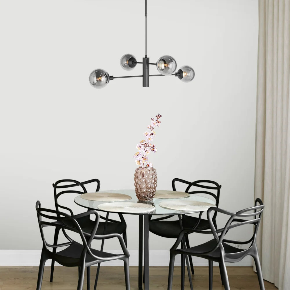 Lustre noir - 6 lumières - Constellation
