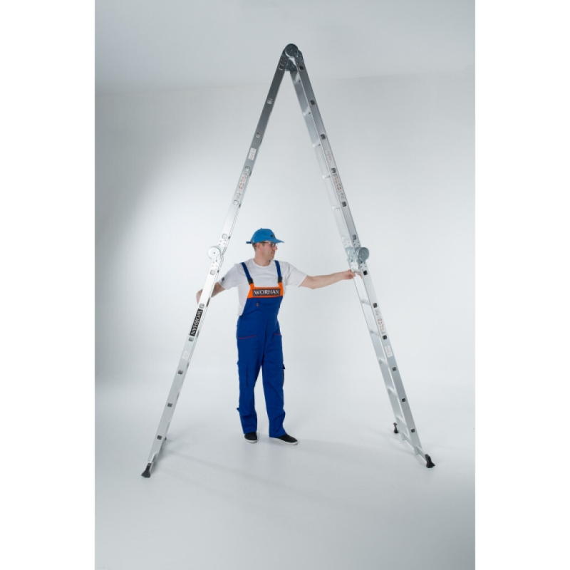 Echelle multifonction pliable 4 x 6 marches - hauteur 6.7 m