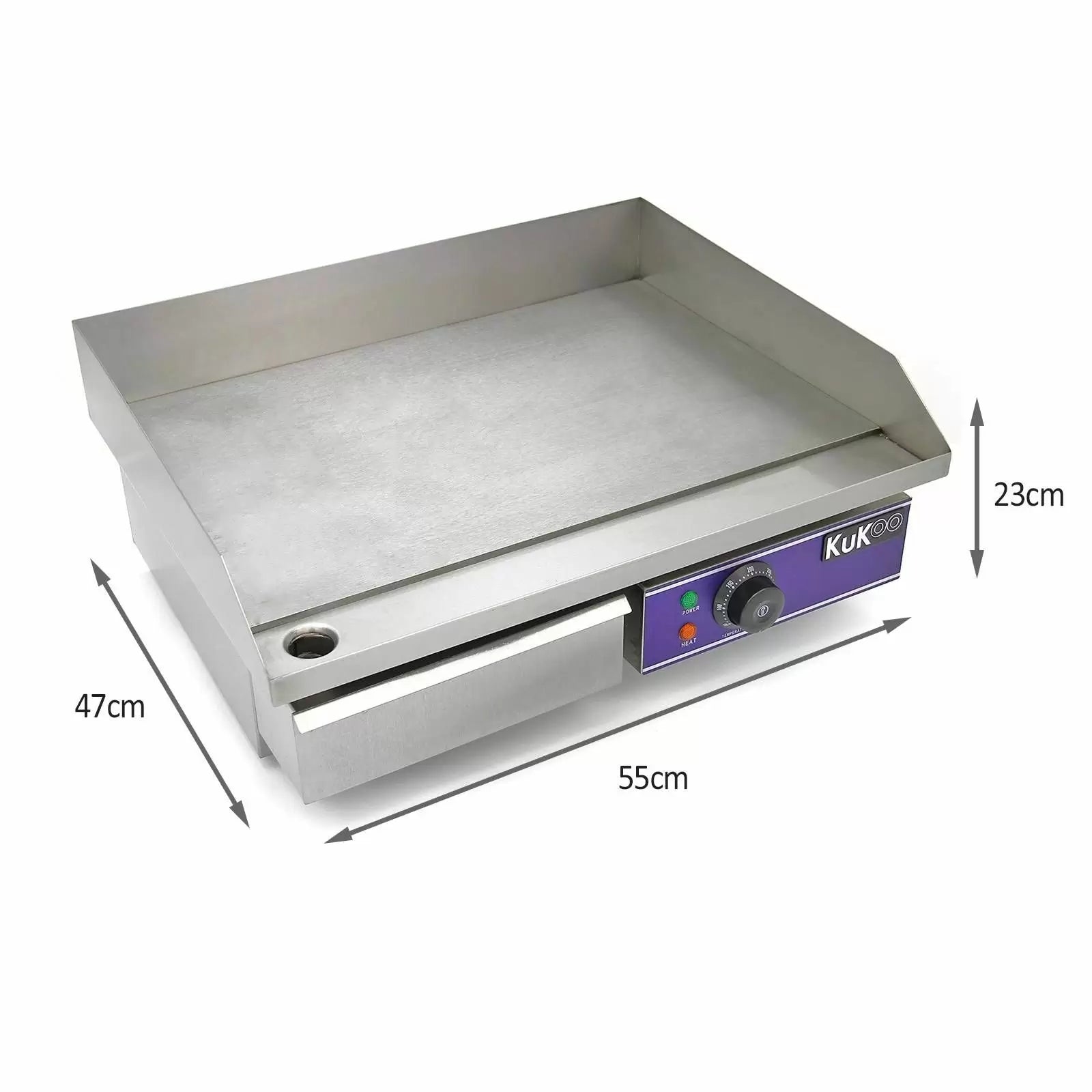 Kukoo plancha acier inoxydable de 50 cm