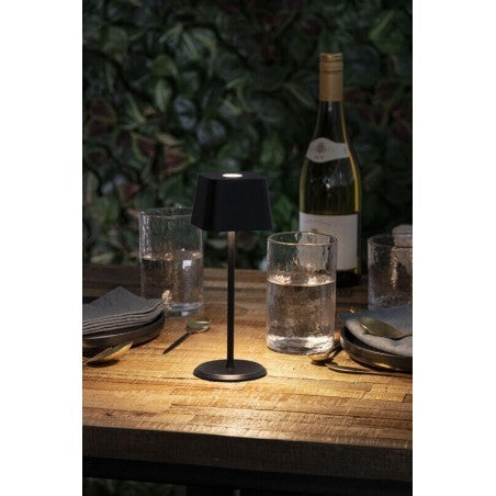 Pack de 2 lampes de table LED sans fil rechargeables Malta - noires - intérieur & extérieur