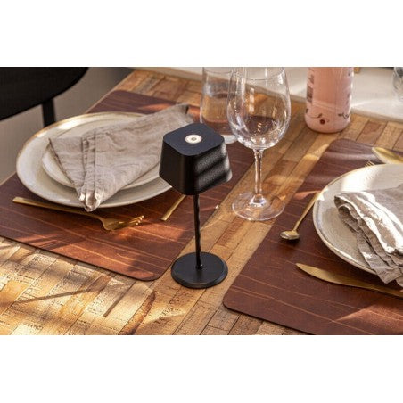 Pack de 2 lampes de table LED sans fil rechargeables Malta - noires - intérieur & extérieur