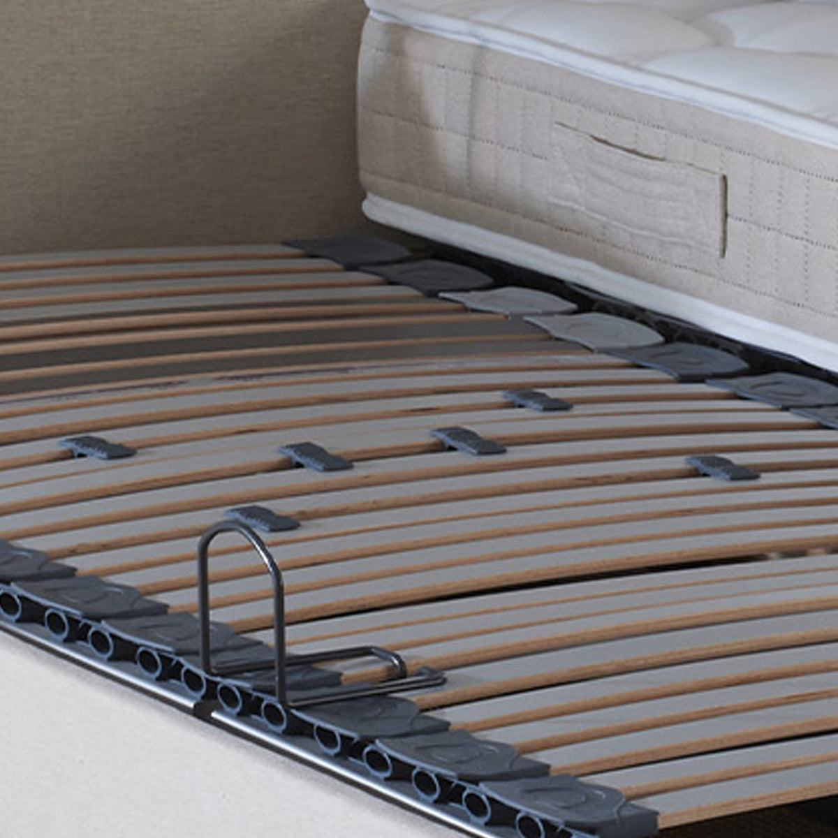 Lot de 2 lits électriques de relaxation multi lattes lisse Gris 2x80 x 200