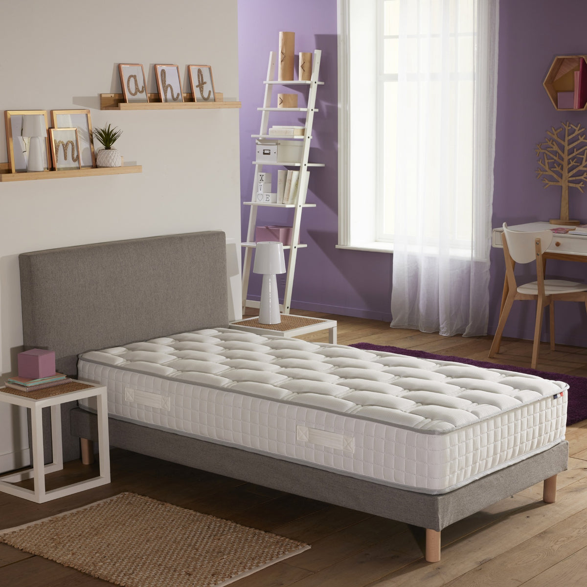 Matelas Ressort 24 cm 7 zones Face Hiver/Eté 90X200 Fabriqué en France