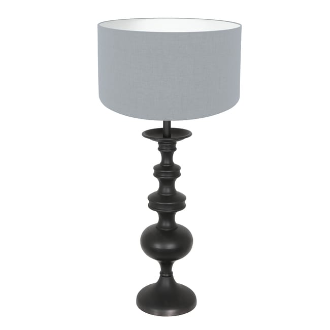 Lampe de table avec abat-jour en lin bleu denim - Lyons
