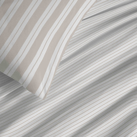 Pack Complet Housse de couette Imprimé 140 x 200 cm - Drap housse 90 x 190 cm - 100% coton / 57 fils/cm² - FLORENCE NATUREL