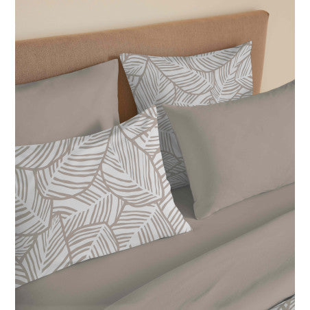 Pack Complet Housse de couette Imprimé 240 x 260 cm - Drap housse 180 x 200 cm King Size - 100% coton / 57 fils/cm²- FIRA NATUREL