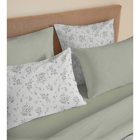 Pack Complet Housse de couette Imprimé 240 x 260 cm - Drap housse 180 x 200 cm King Size - 100% coton / 57 fils/cm²- LOUISE ROMARIN