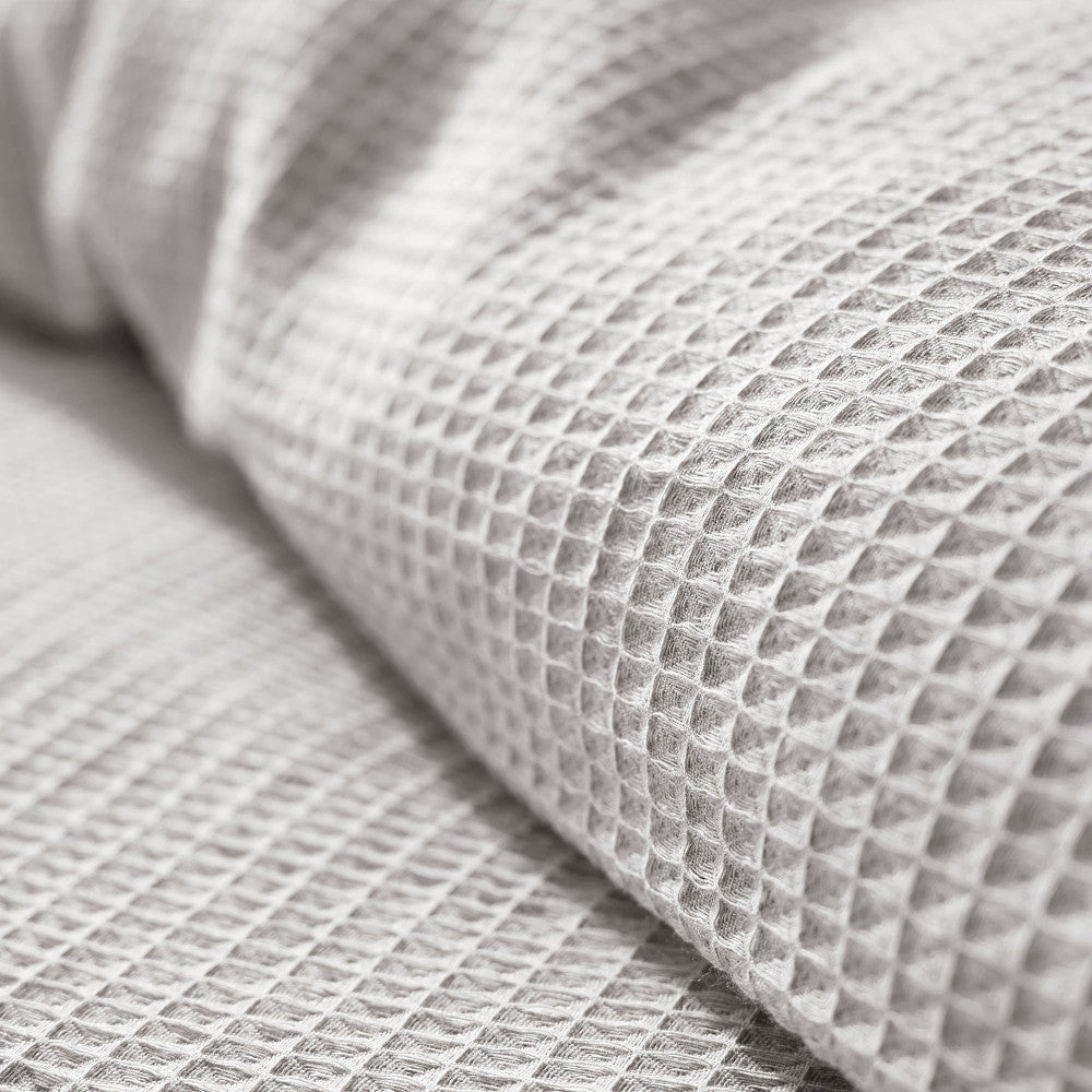 Pack 2 Pièces Housse de couette 140x200cm + 1 taie d'oreiller 65X65cm- - nid d'abeille - Perle