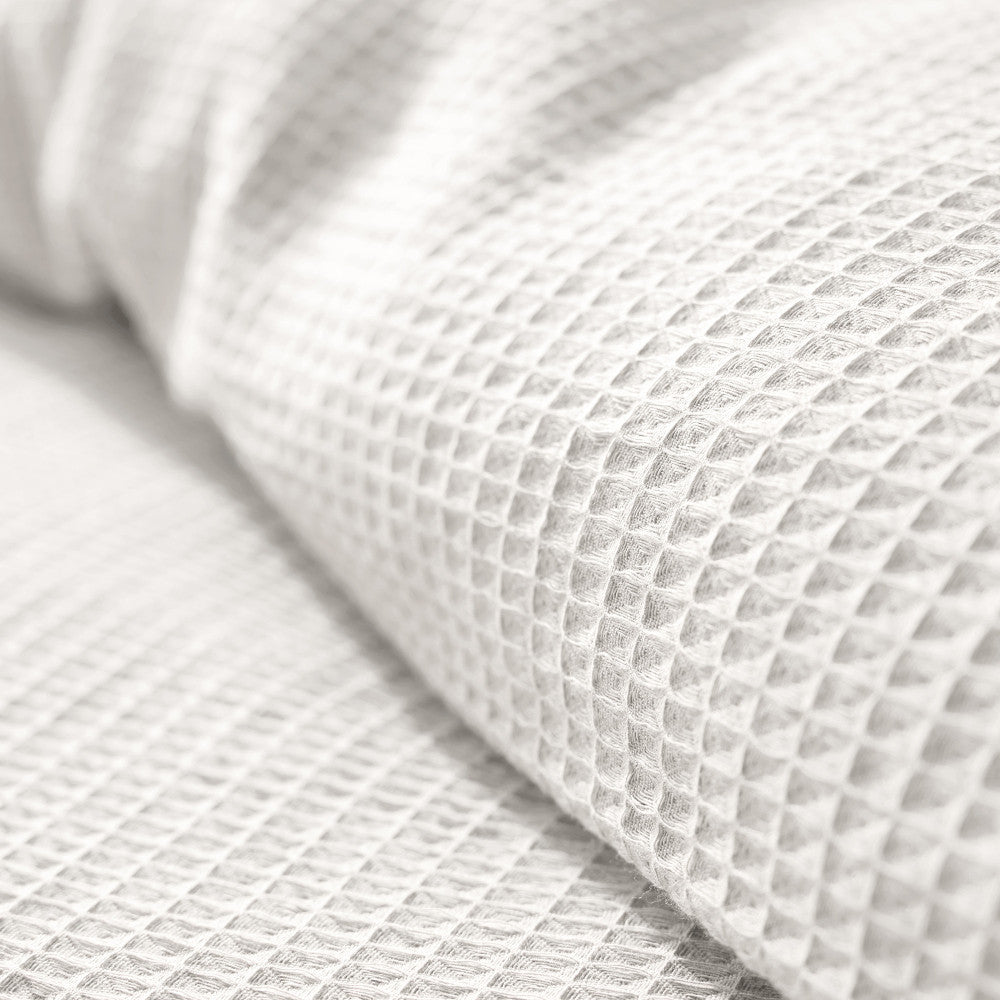 Pack 2 Pièces Housse de couette 140x200cm + 1 taie d'oreiller 65X65cm - nid d'abeille - Neige