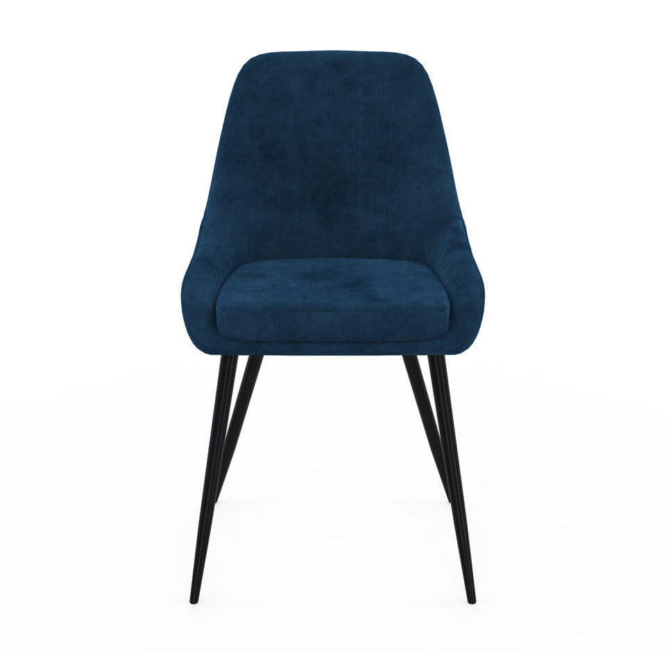 Chaises Olivia assise mix de couleurs : 1x gris foncé, 1x gris clair, 2x bleu - lot de 4