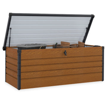 Coffre de jardin métal effet bois 600L