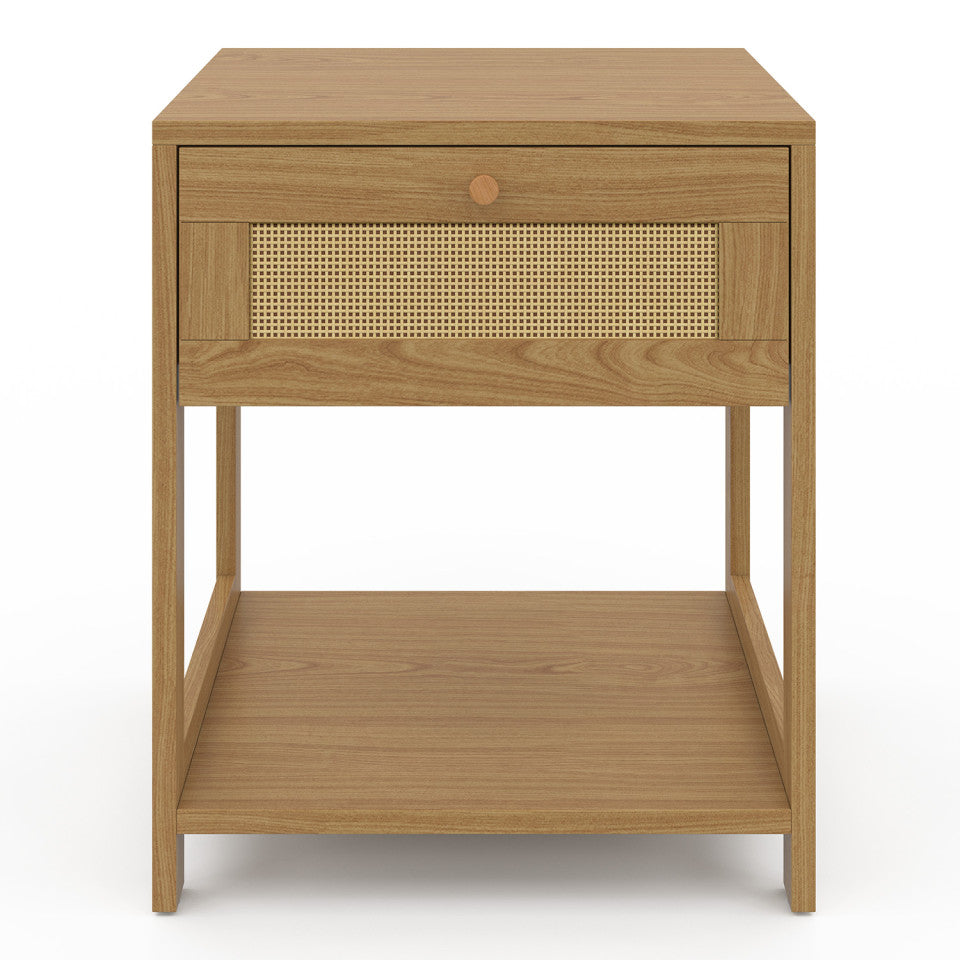 Tables de chevet Erin en cannage 1 tiroir - lot de 2
