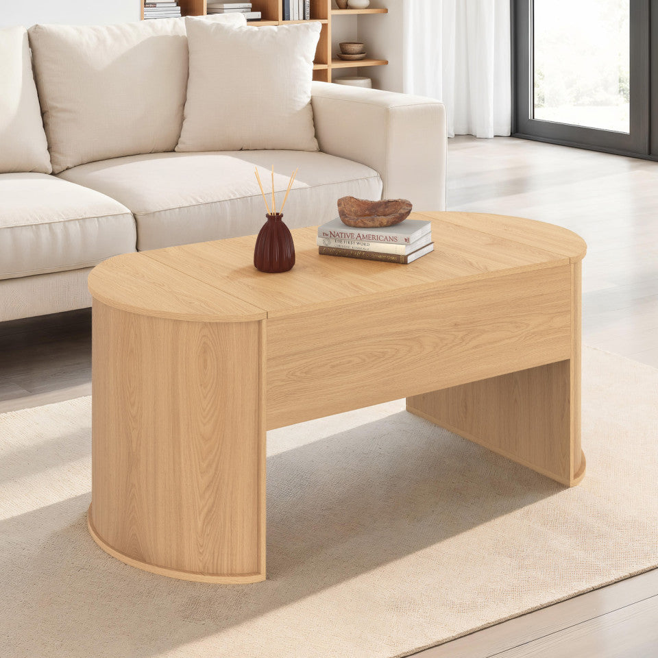 Table basse Nami relevable effet hêtre