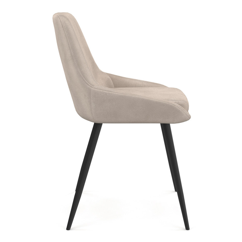 Chaises Olivia assise taupe pieds métal - lot de 4