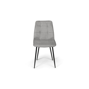Chaises Linda en velours mix de couleurs : 2x bleu, 1x gris clair, 2x gris foncé et 1x jaune - lot de 6