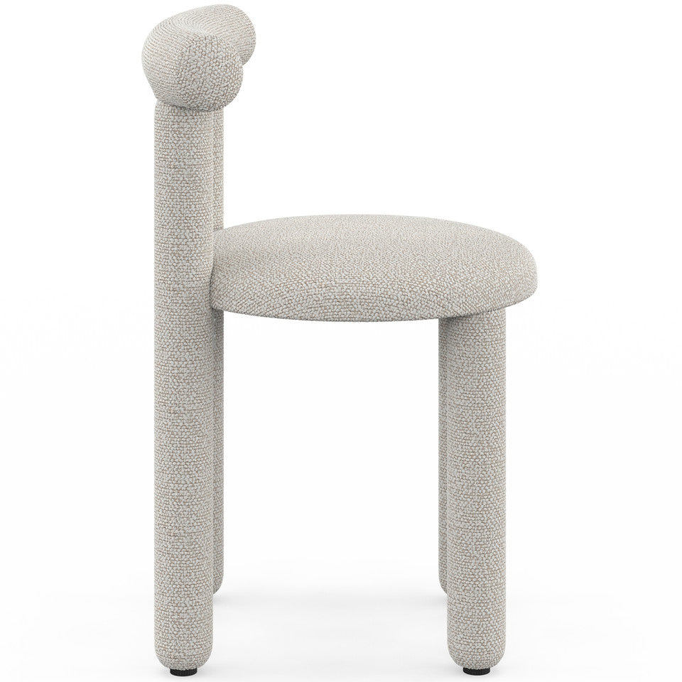Chaises Rania tissu bouclette crème - lot de 2