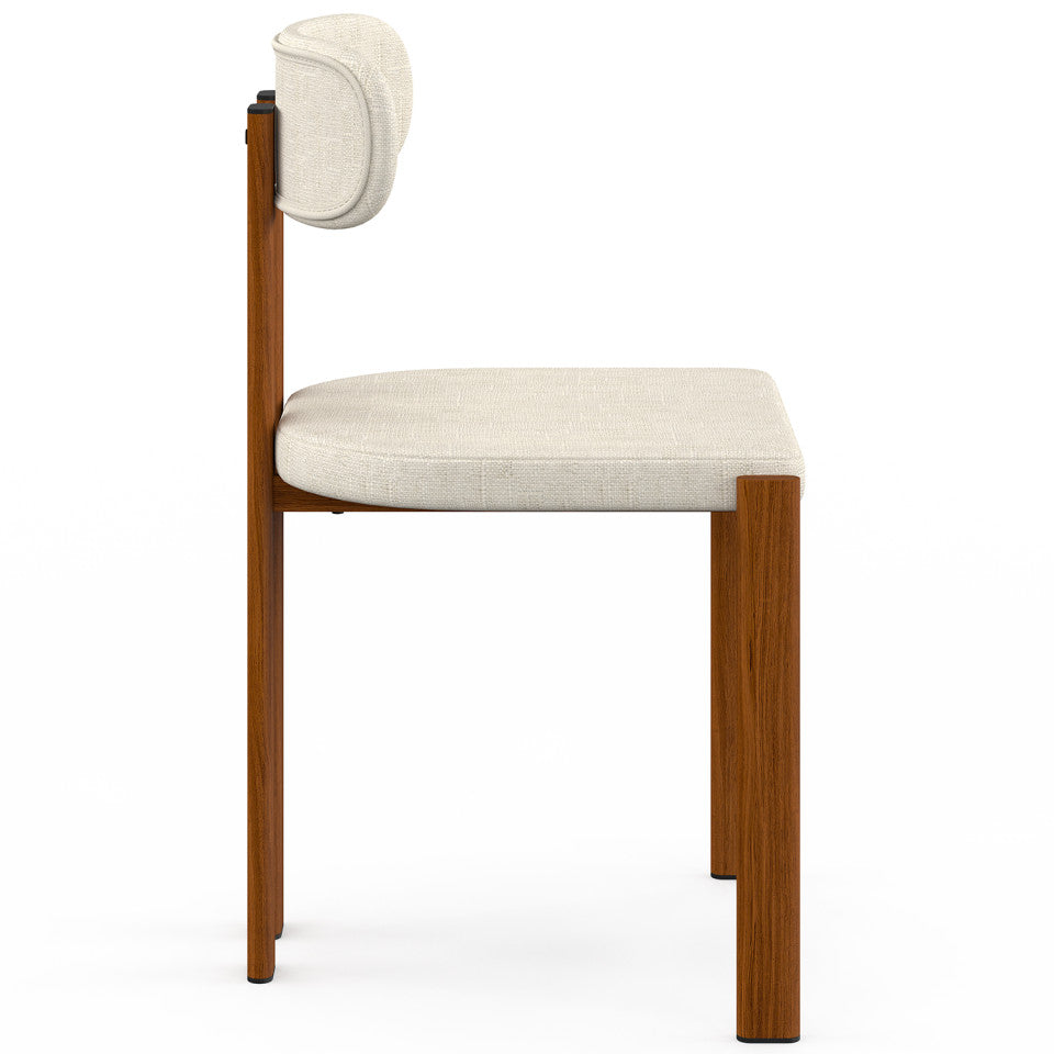 Chaises Elsa bouclette pieds effet noyer - lot de 4