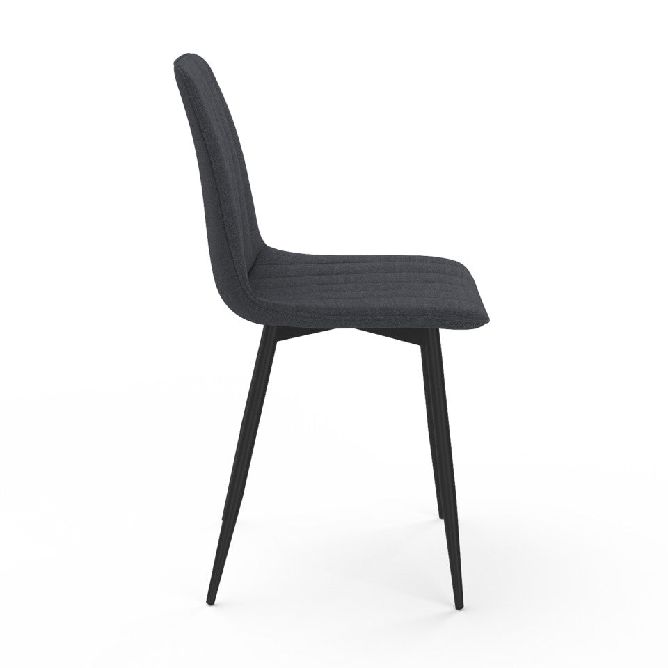 Chaises Fiona en velours gris foncé - lot de 6
