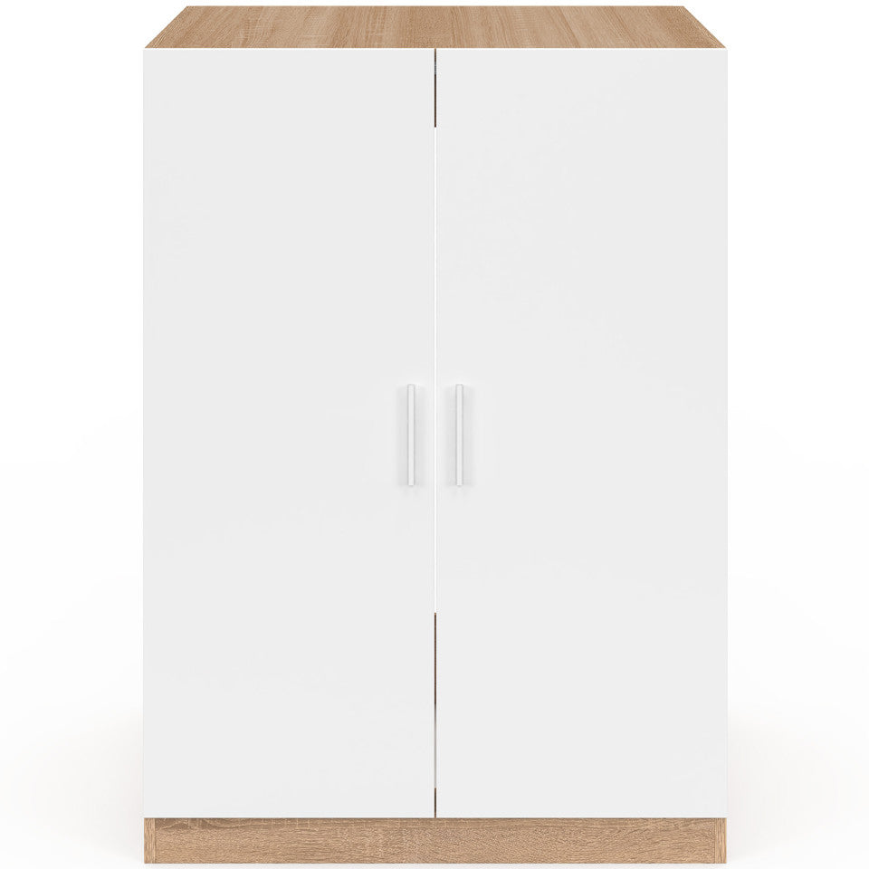 Meuble machine à laver Will effet hêtre 2 portes blanches