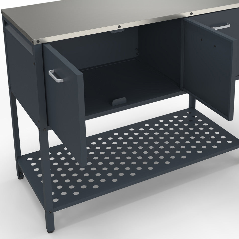 Meuble cuisine extérieure Alméria gris 3 portes