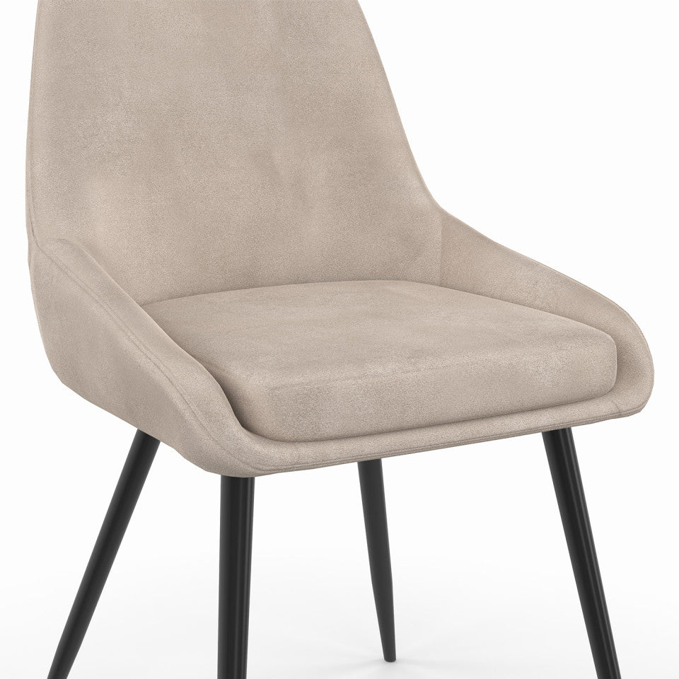 Chaises Olivia assise taupe pieds métal - lot de 4