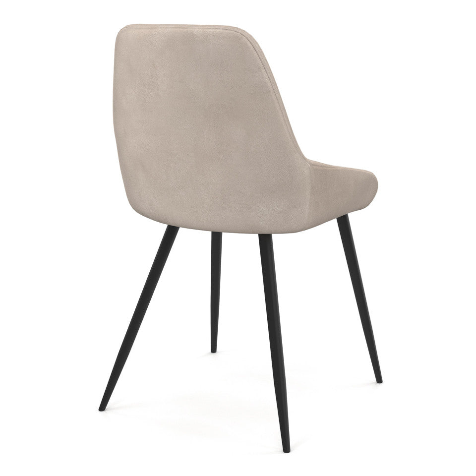 Chaises Olivia assise taupe pieds métal - lot de 4