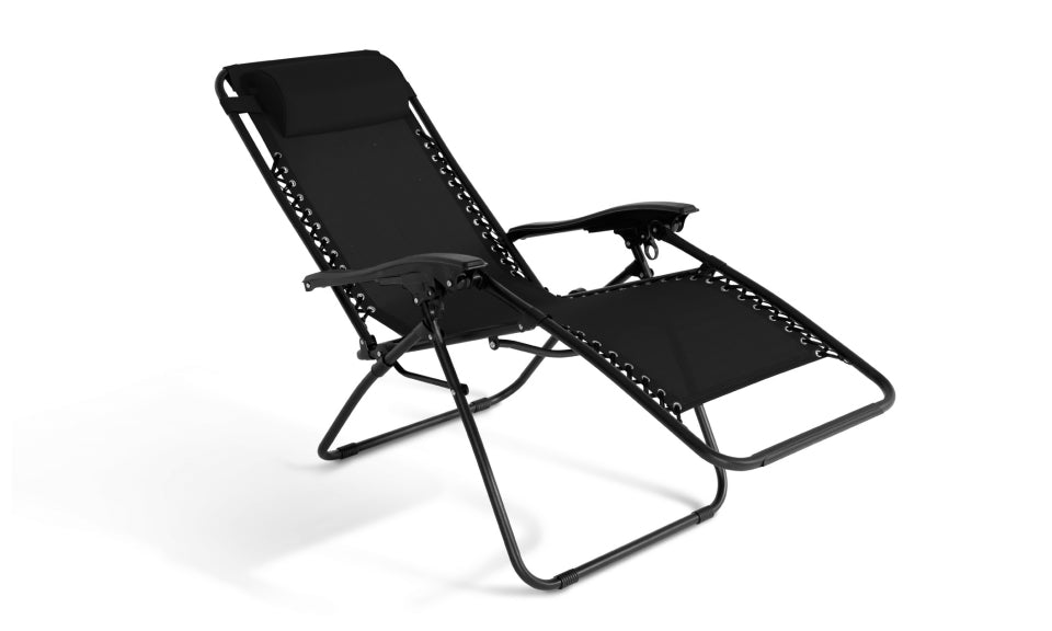 Fauteuils de jardin Relax noirs - Lot de 2