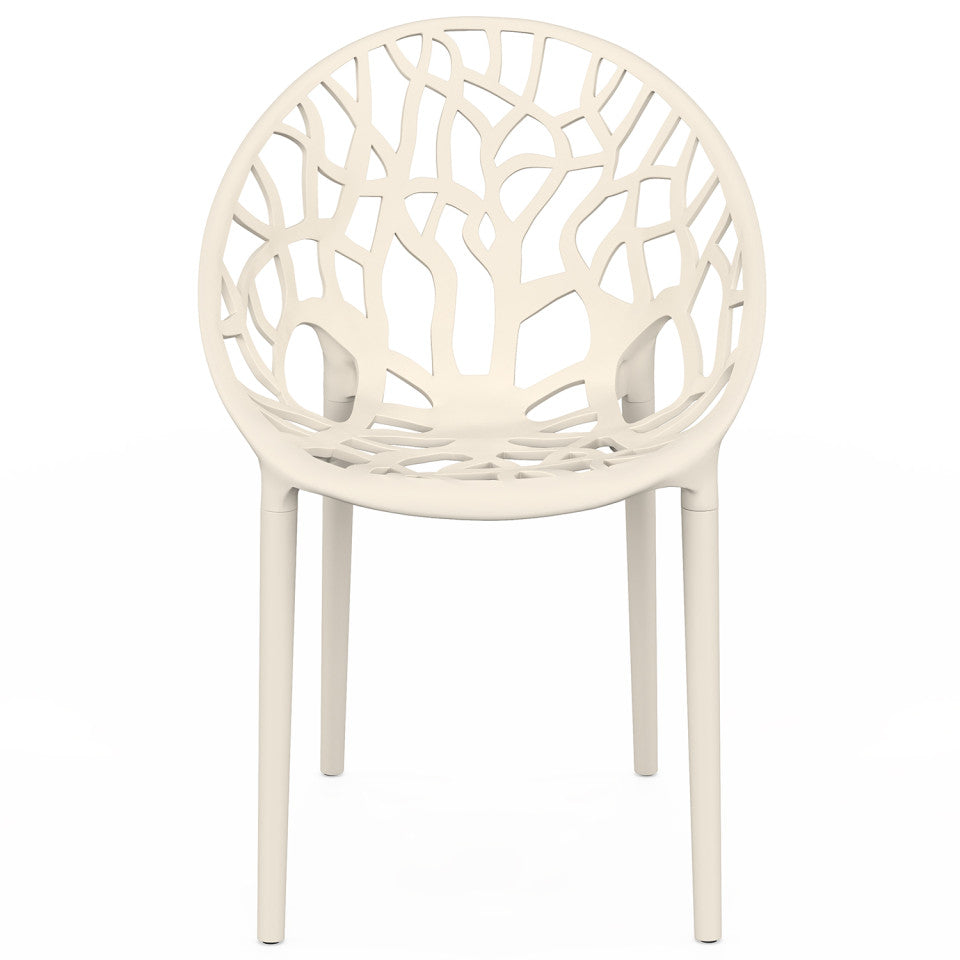Chaises de jardin empilables Mira beiges - lot de 4