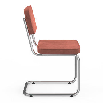 Chaises Naya bouclette terracotta pied métal - lot de 4