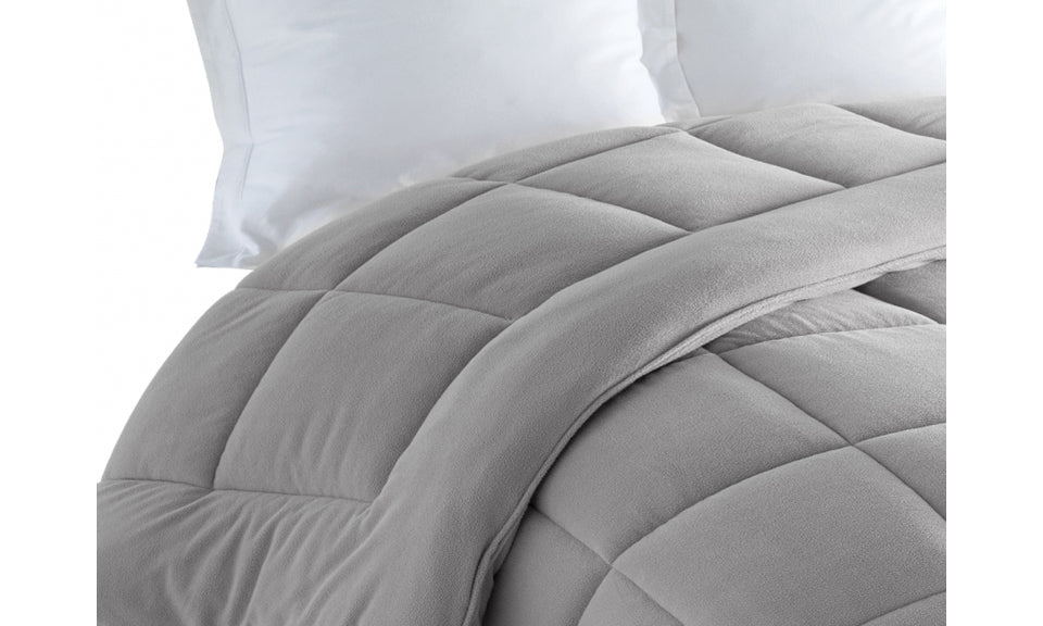 Couette 400gr/m² polaire biface gris - 240x260cm