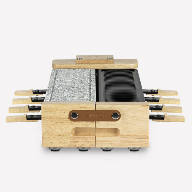 Raclette 4 en 1 conviviale 8 personnes design bois