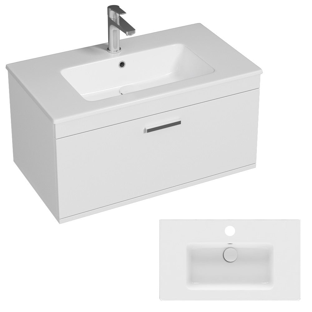 Meuble simple vasque Rubite 1 tiroir 80 cm