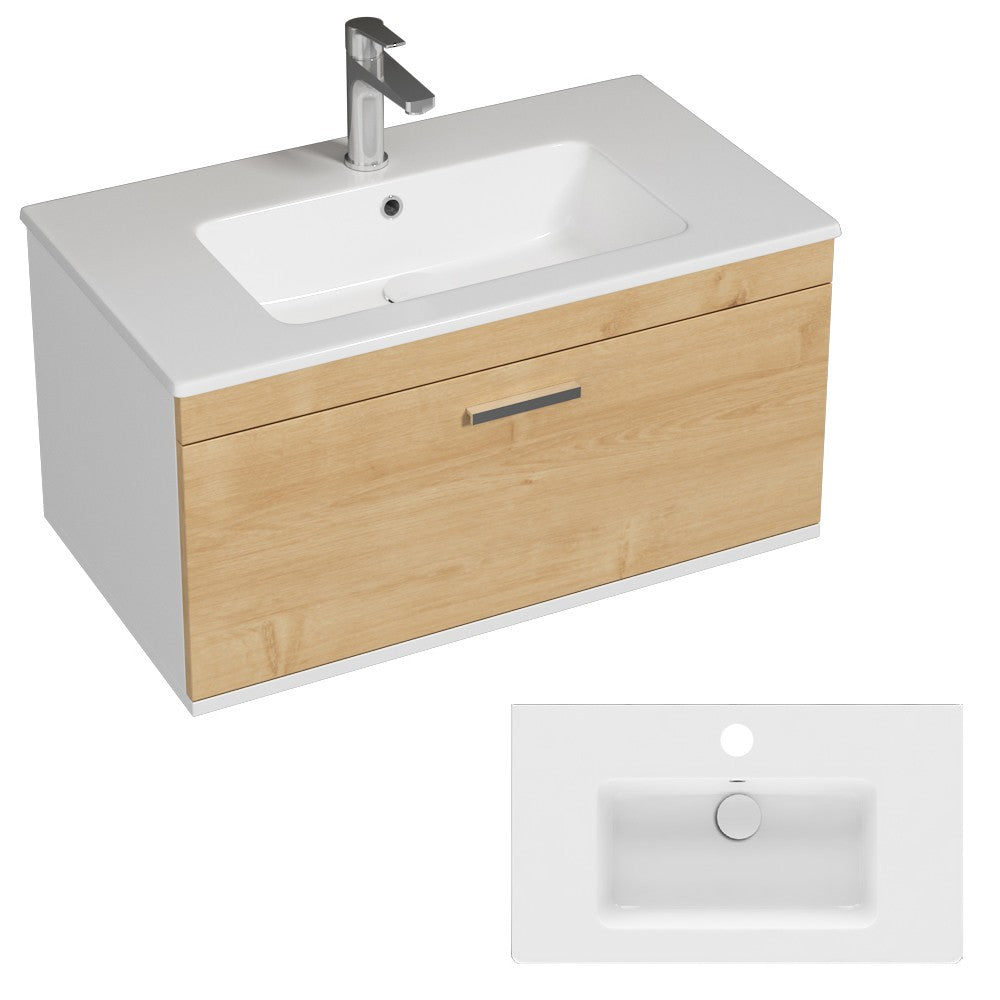 Meuble simple vasque Rubite 1 tiroir 80 cm