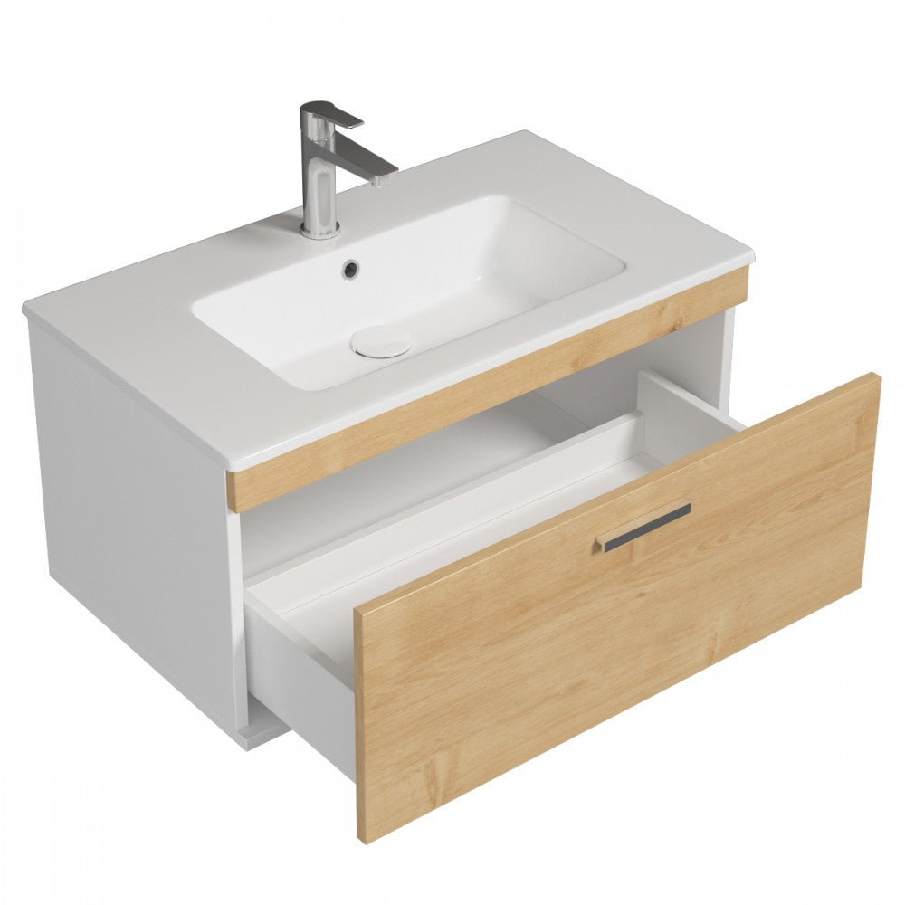 Meuble simple vasque Rubite 1 tiroir 80 cm