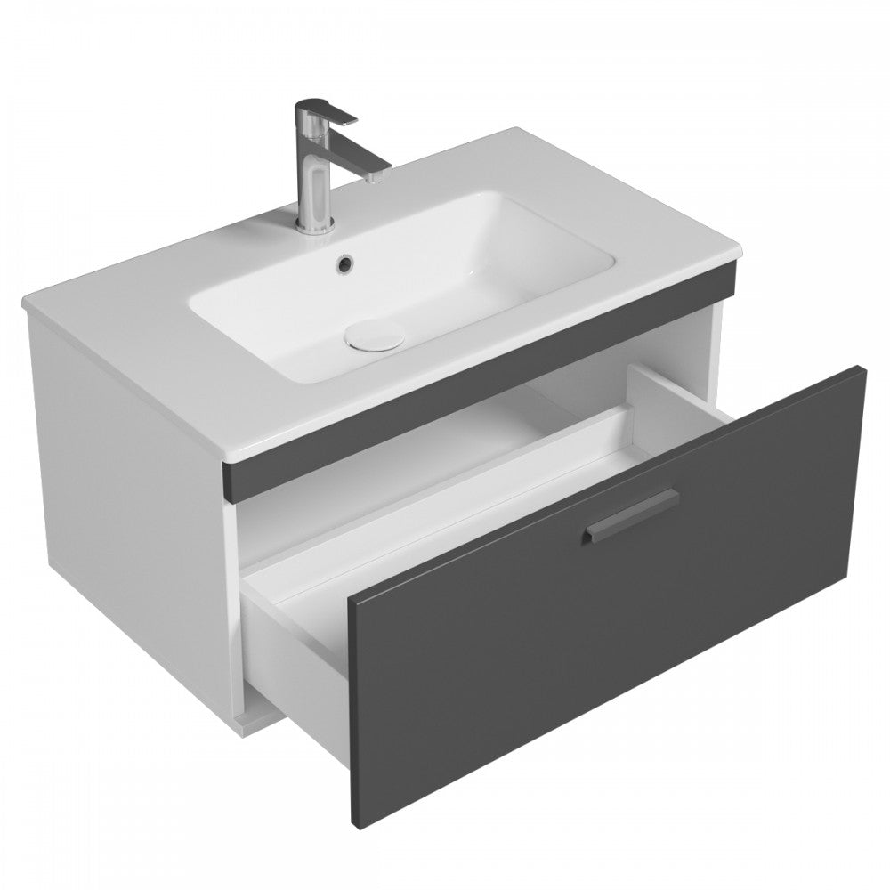 Meuble simple vasque Rubite 1 tiroir 80 cm