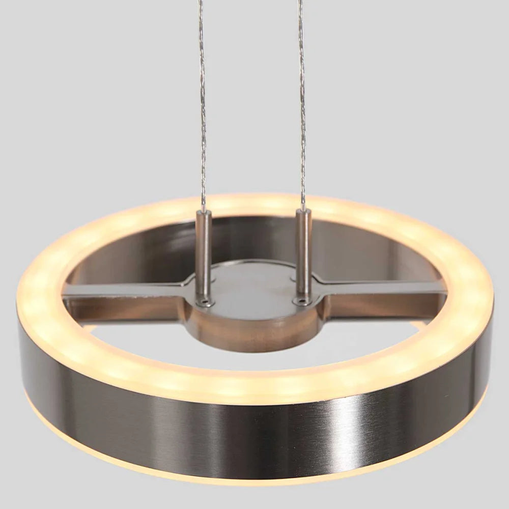 Lampe suspension acier - 2 lumières - Piola
