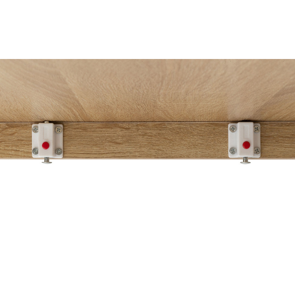 Table repas Memphis plateau dépliant 80-160 cm bois et pieds noirs