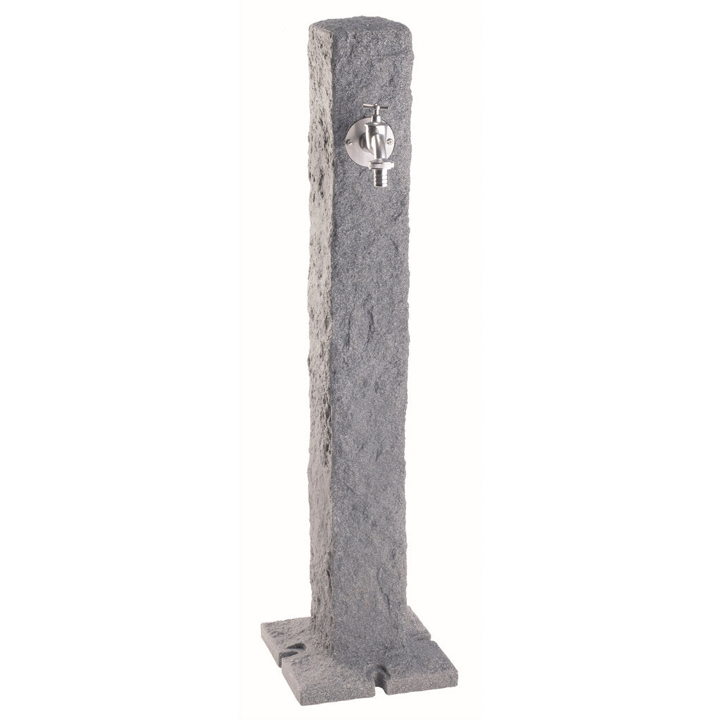 Fontaine de jardin Granit gris clair- Robinet nostalgie - Grande vasque