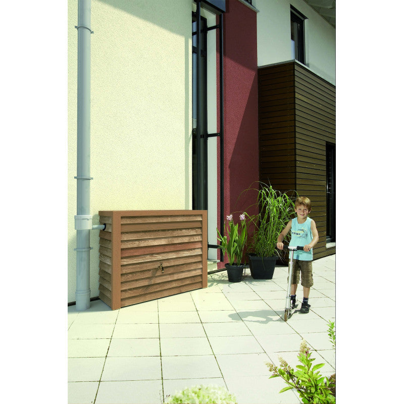 Récupérateur d´eau de pluie - Réservoir mural Woody 350 L - Bois clair